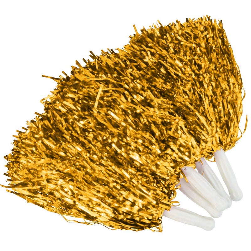 baotongle 12 PCS Cheerleading Squad Spirited Fun Poms Pompoms Cheer Costume Accessory for Party Dance Sports (Goldens) - Image 5